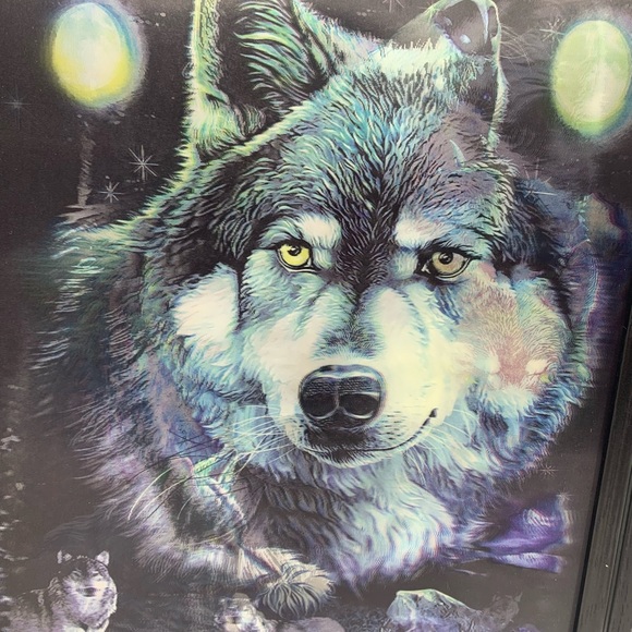 Vintage 3 Dimension Lenticular Framed Watching Wolves Multi Pictures - Picture 16 of 16
